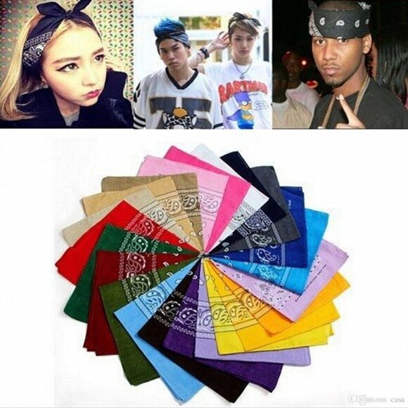 1s, 6s, 9s or 12 Pack Cowboy Bandanas Bandana with Original Paisley Pattern - Picture 5 of 8